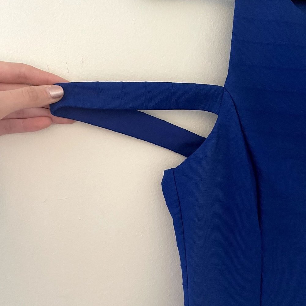 Guess navy blue off the shoulder sleeveless summer formal dress fully lined - Picture 5 of 10